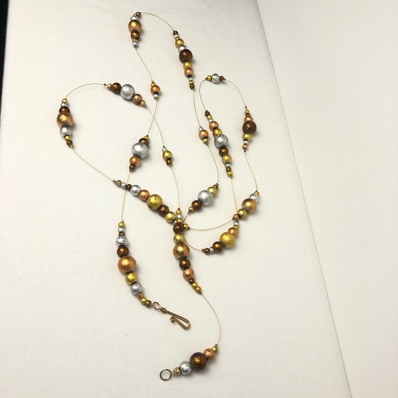 Gold Toned Bead Necklace and Earring Set - Picture 4 of 11